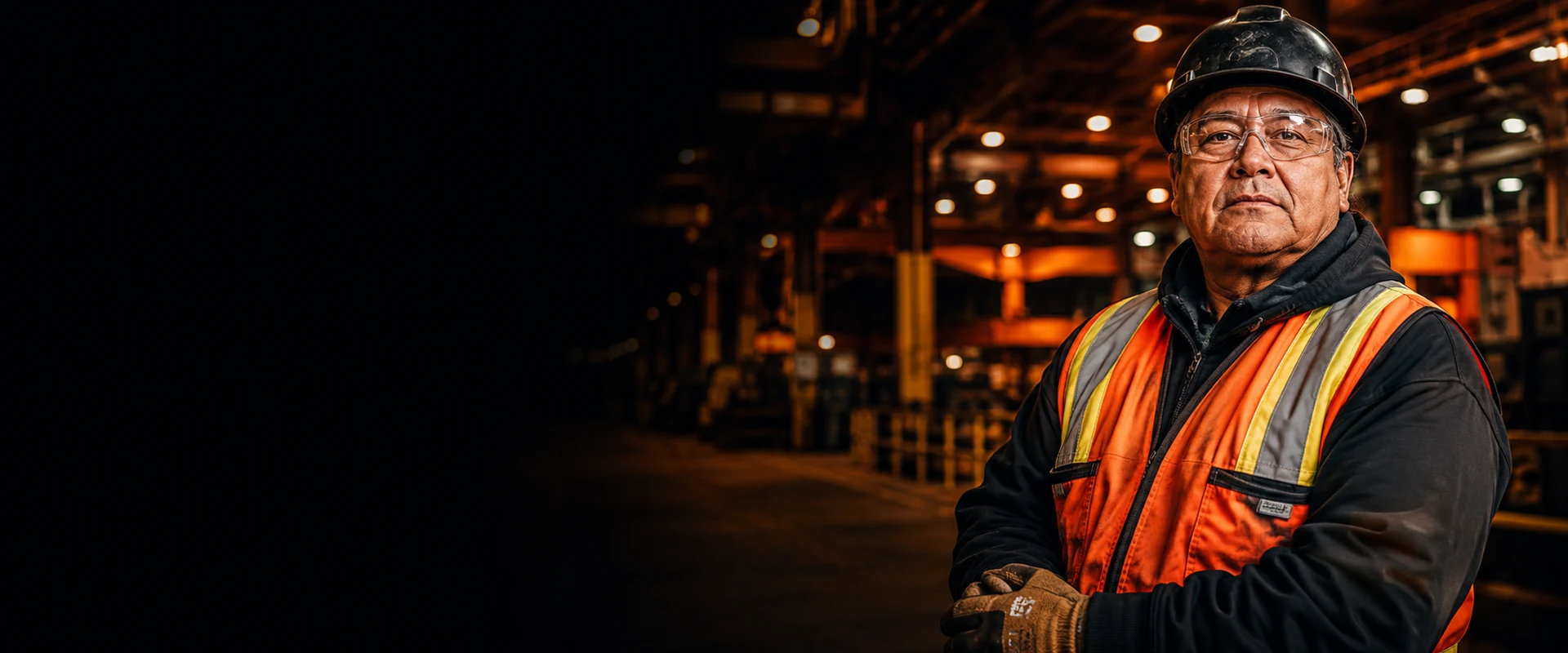 Industrial worker in safety gear